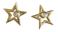 Star Earrings- 18K and diamond