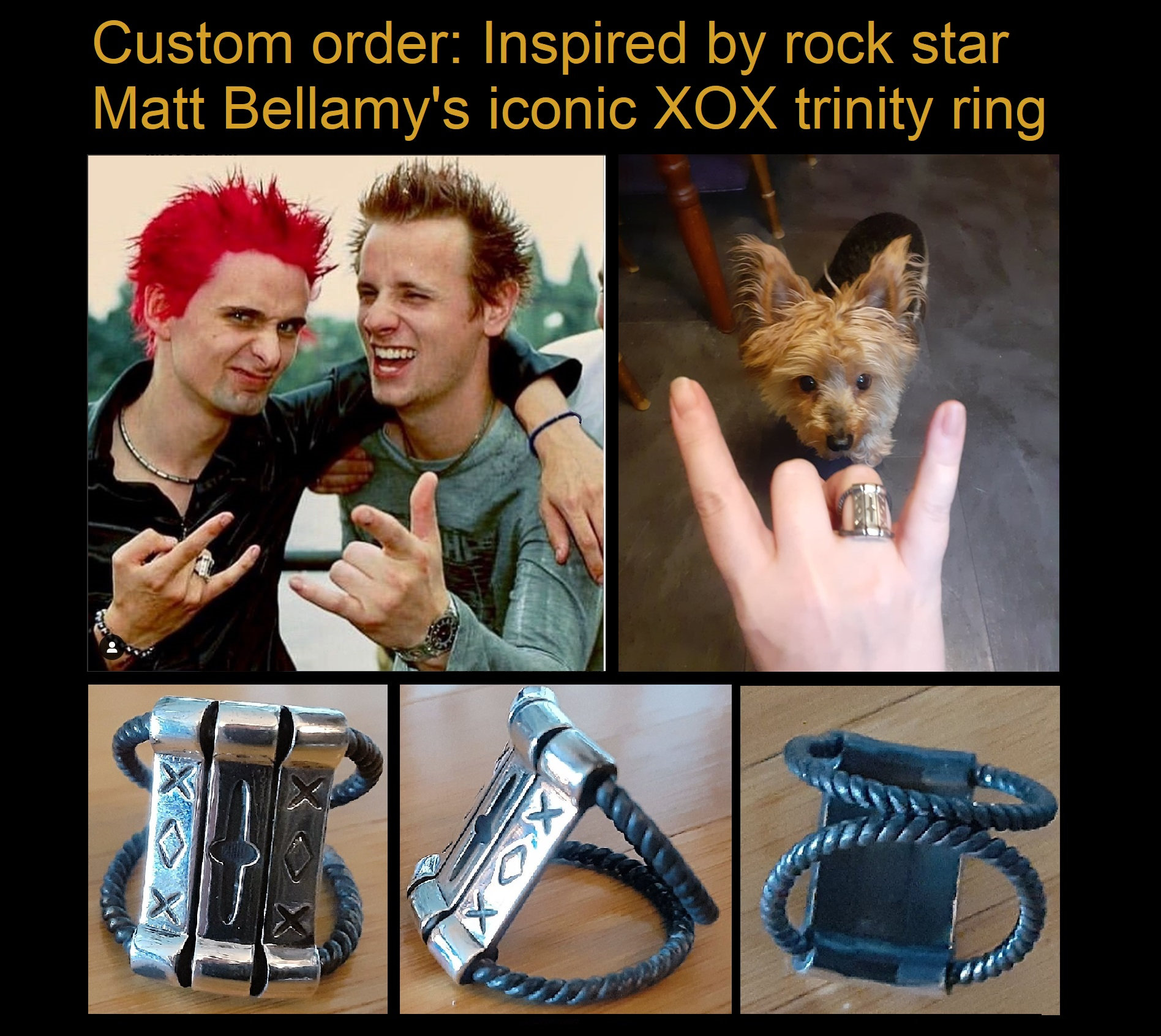 Muse Rock Star Matt Bellamy Iconic XOX Trinity Ring