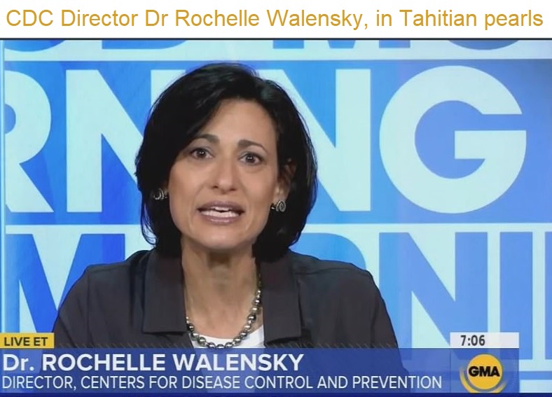 CDC Director Rochelle Wollensky in Tahitian Pearls: Jane Gordon Jewelry