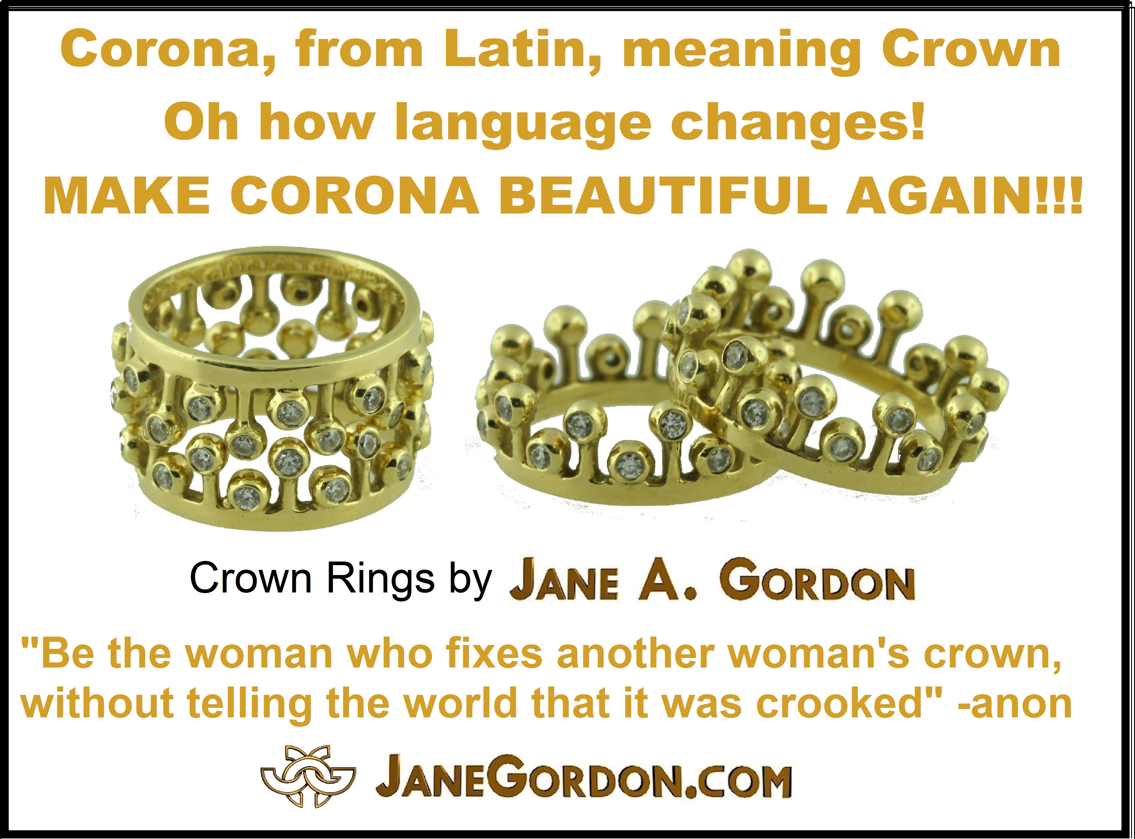 Crown Rings- Gold Diamonds-Jane Gordon Jewelry