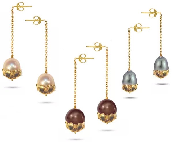 Flower Drop Pearl Earrings-18K Gold-Jane Gordon Jewelry