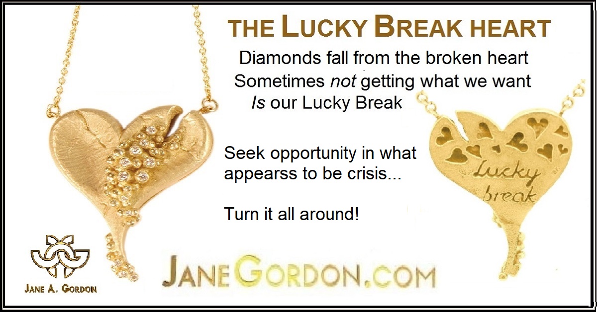 Lucky Break Heart Necklace- Gold Diamonds-Jane Gordon Jewelry Lucky Break Heart Necklace- Gold Diamonds-Jane Gordon Jewelry