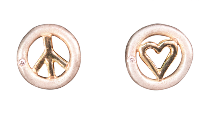 Peace and Love earrings. 