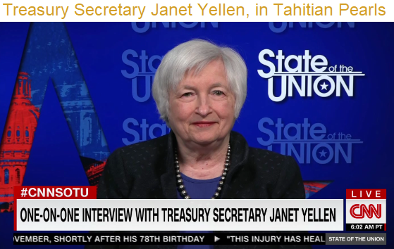 Treasure Secretary Janet Yellen in Tahitian Pearls. Jane Gordon Jewelry