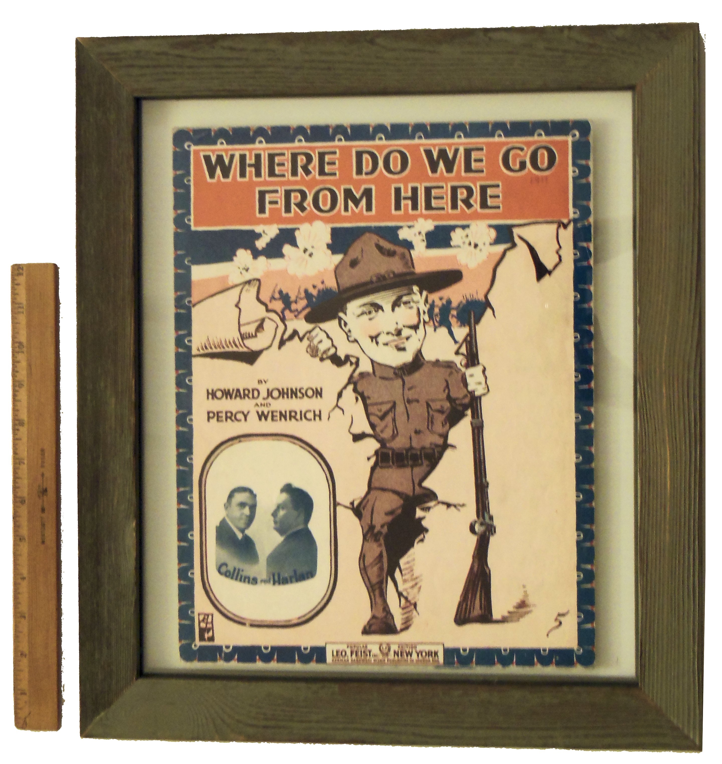 Framed Vintage Sheet Music: Where Do We Go From Here- Jane Gordon Jewelry